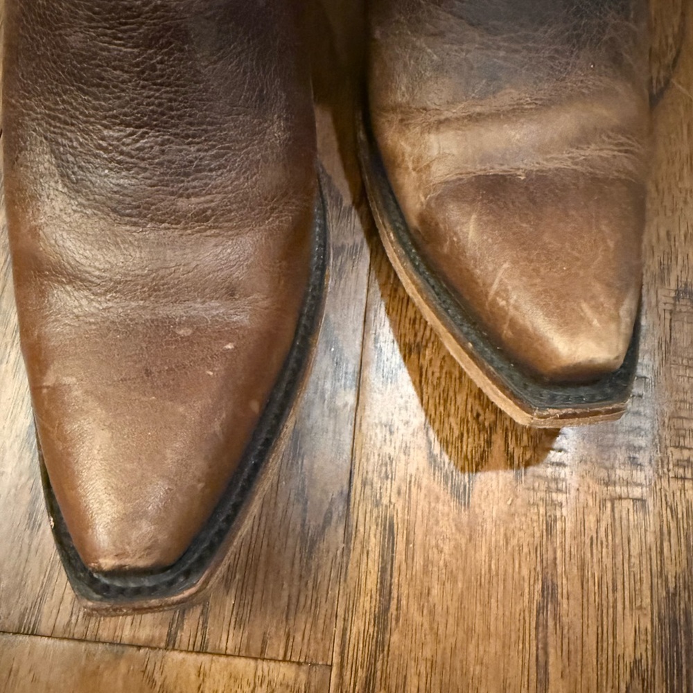 Women's Brown Leather Ankle Boots - Picture 2 of 7